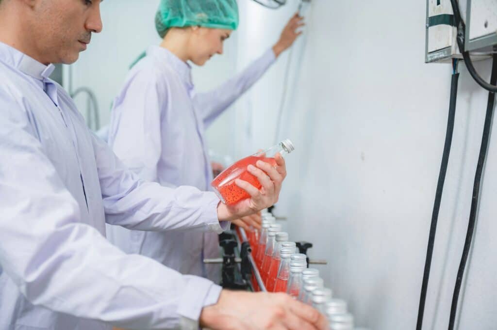 juice bottle package production line concept, manufacturing system of water industry machine